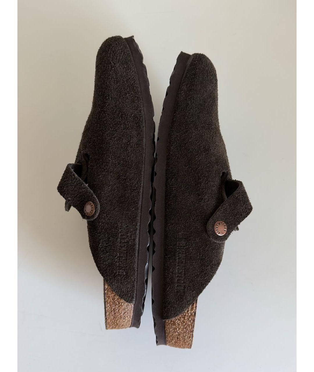 BIRKENSTOCK Коричневые замшевые сабо, фото 3