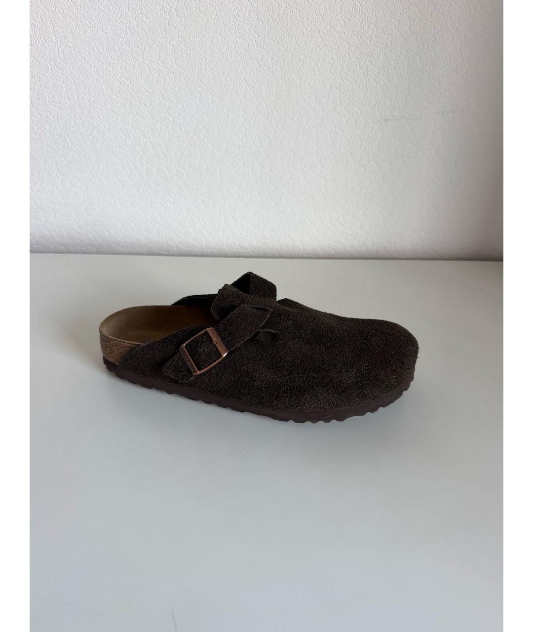 BIRKENSTOCK Коричневые замшевые сабо, фото 9