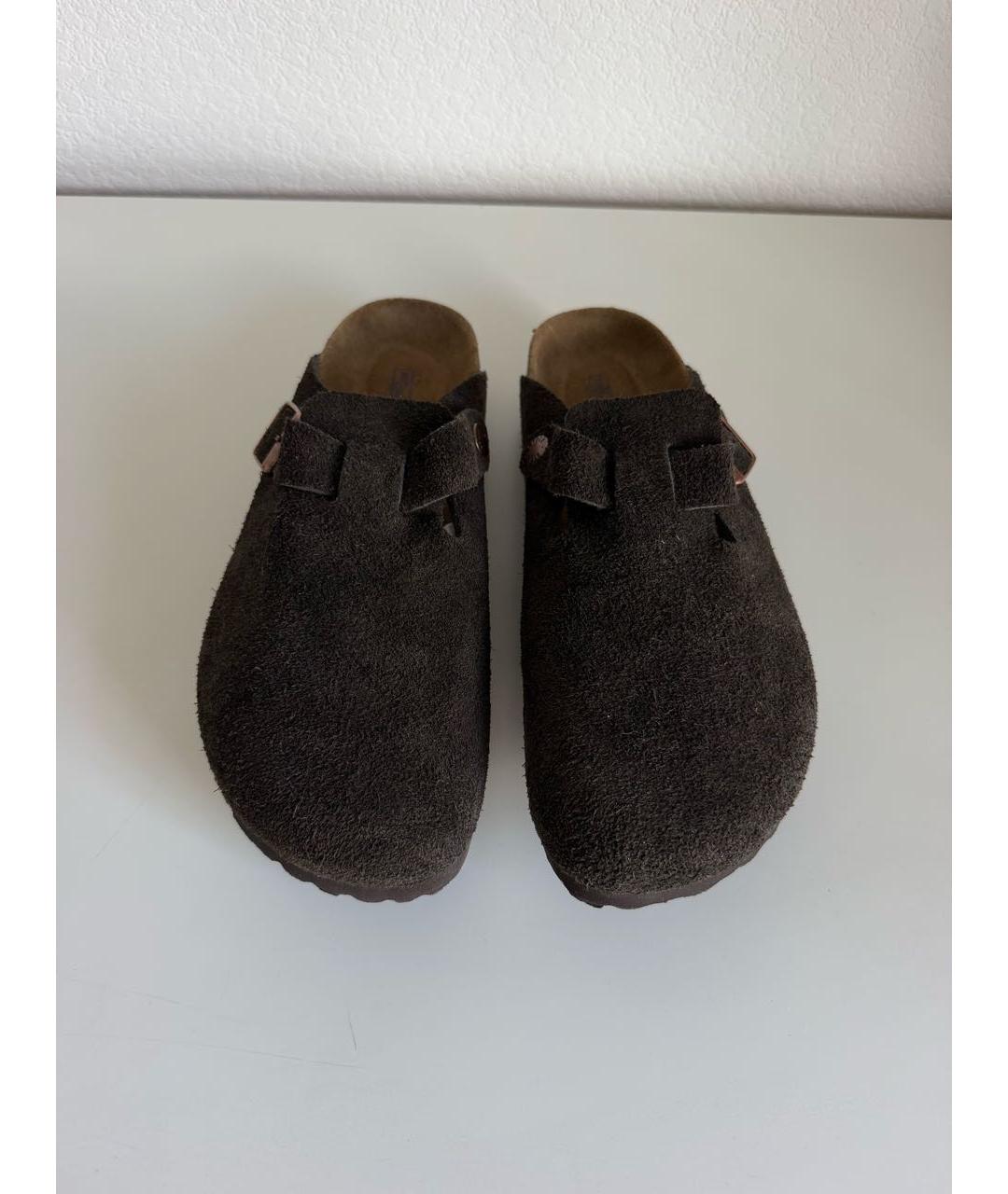 BIRKENSTOCK Коричневые замшевые сабо, фото 2