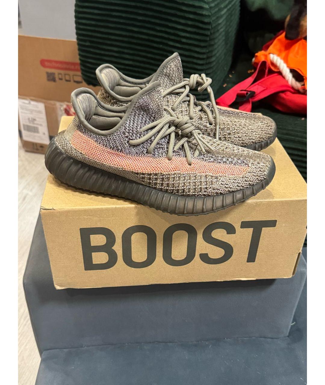 ADIDAS YEEZY Коричневые текстильные кроссовки, фото 6