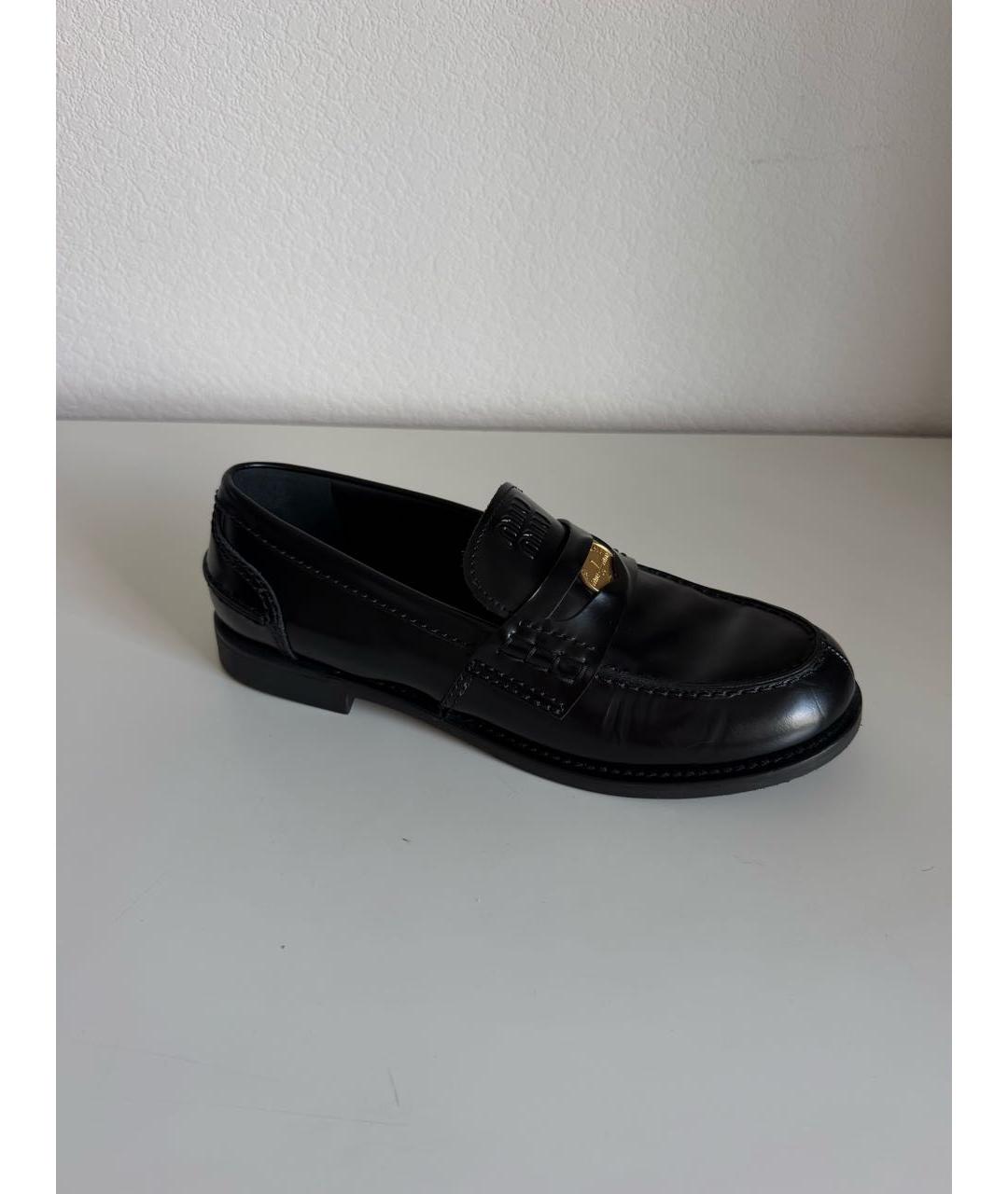 MIU MIU Черные кожаные лоферы, фото 9