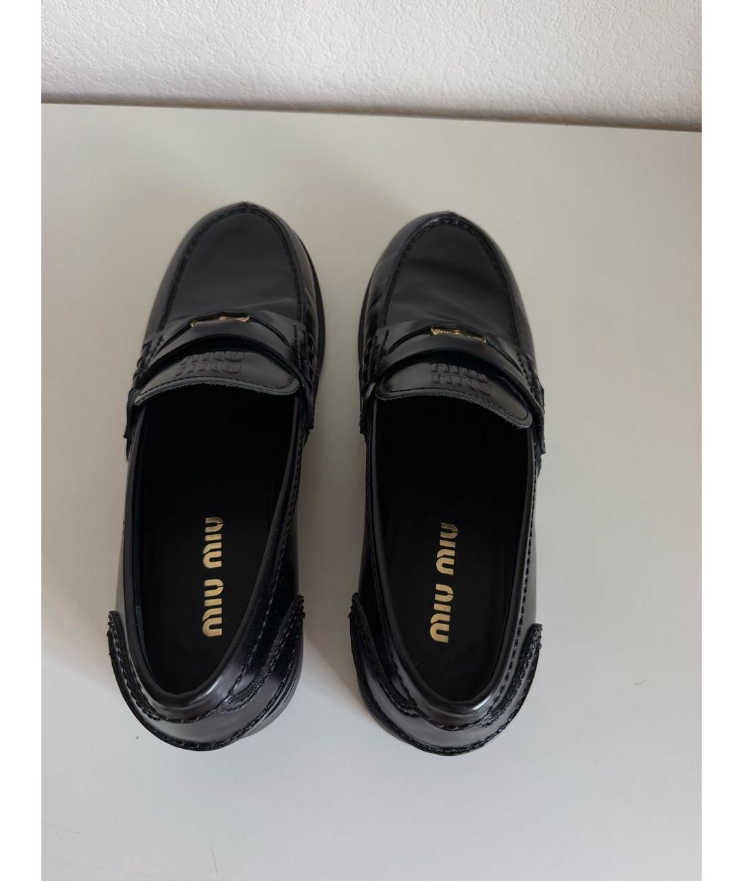 MIU MIU Черные кожаные лоферы, фото 7