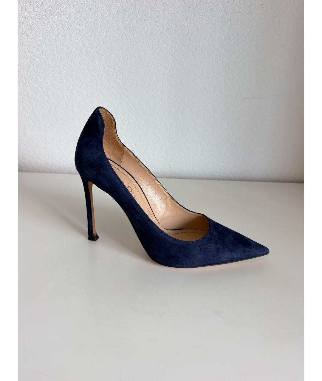 CHRISTIAN DIOR Темно-синие замшевые туфли, фото 9