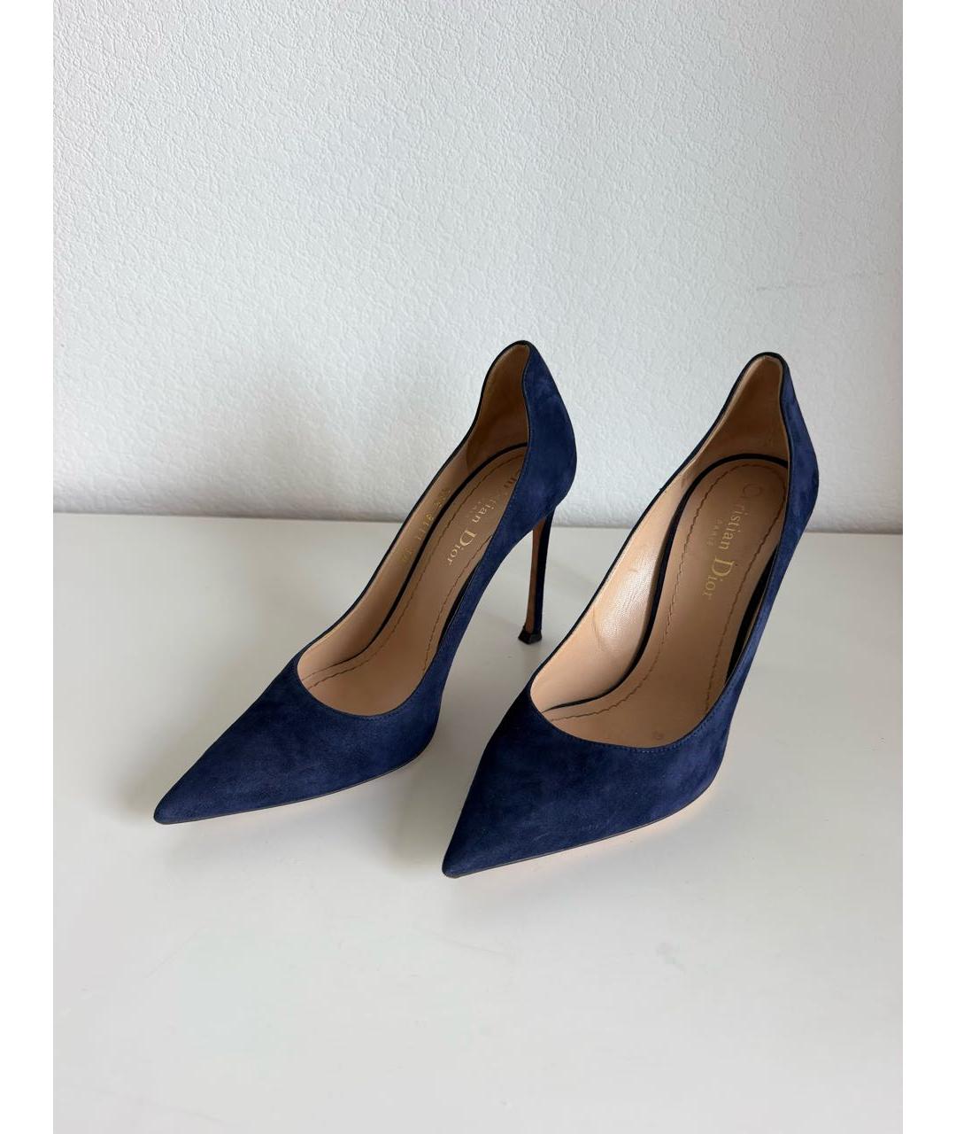 CHRISTIAN DIOR Темно-синие замшевые туфли, фото 5