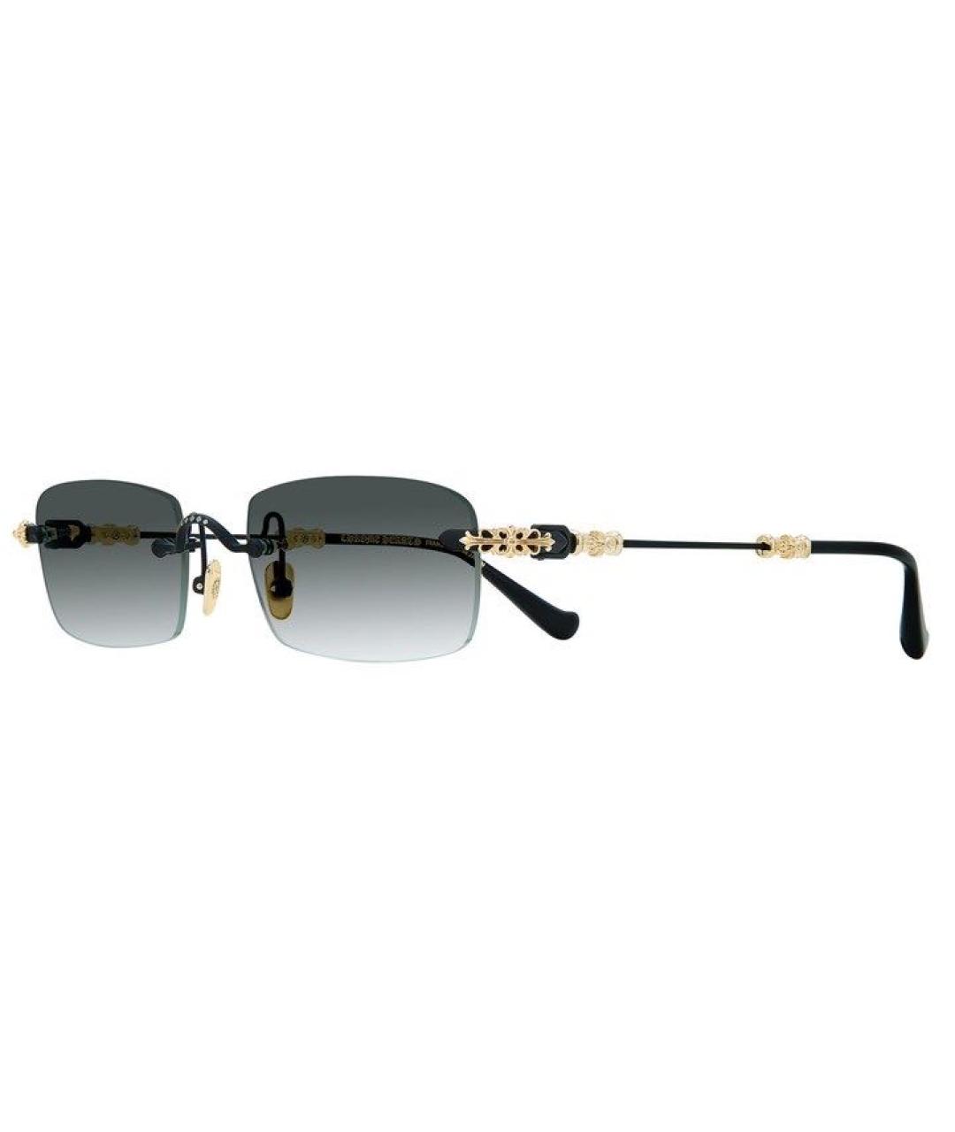 CHROME HEARTS Черные металлические солнцезащитные очки, фото 1