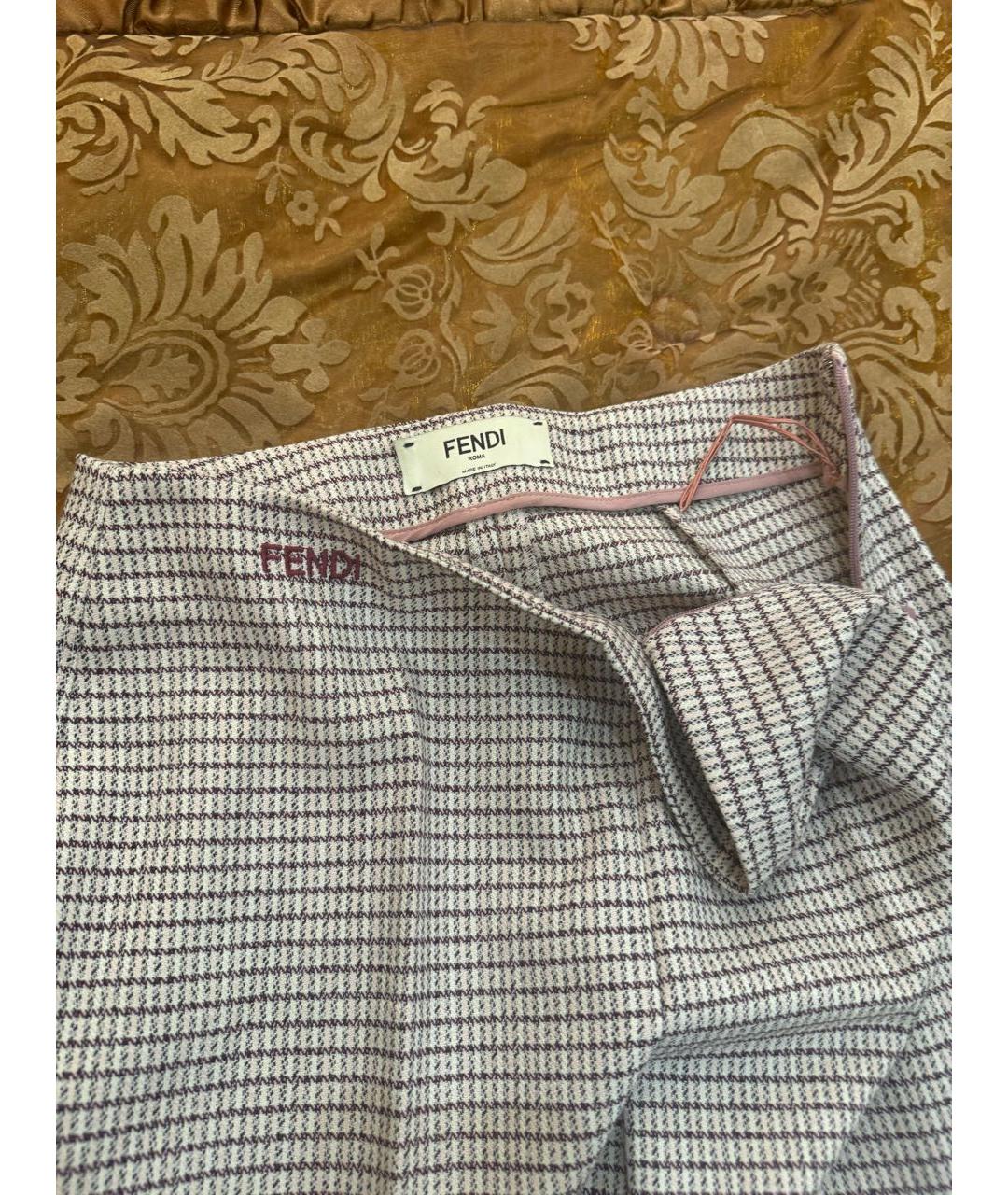FENDI Бежевые шерстяные прямые брюки, фото 3