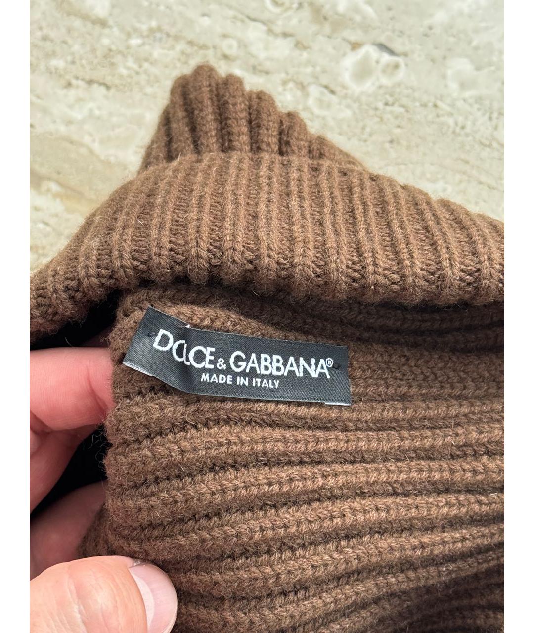DOLCE&GABBANA Коричневая шерстяная шапка, фото 6