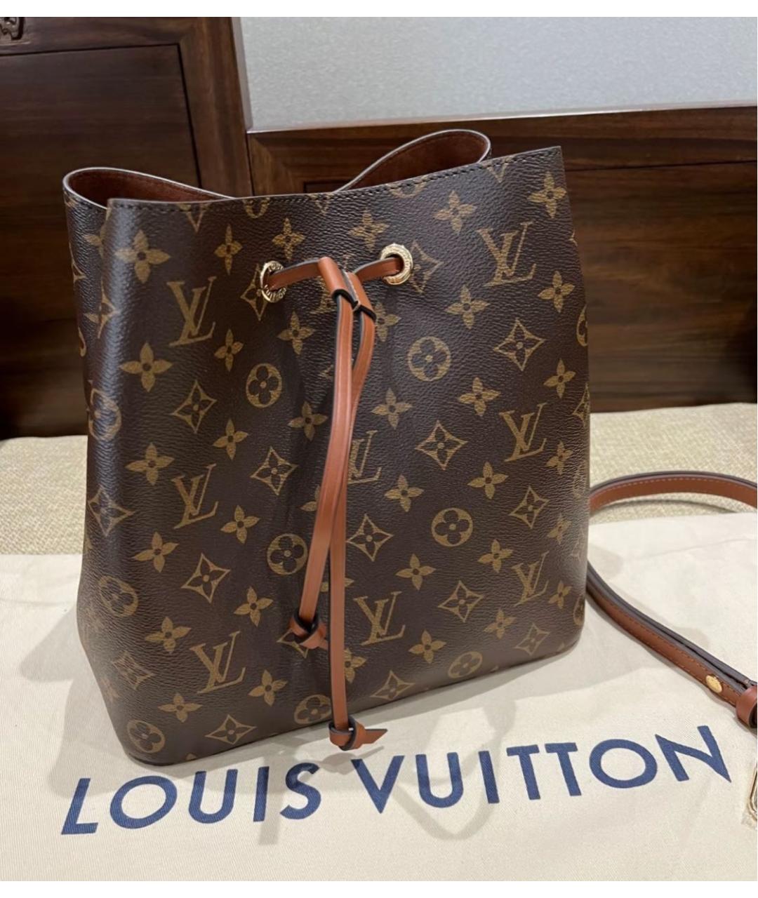 LOUIS VUITTON Коричневая сумка через плечо из канвы, фото 3