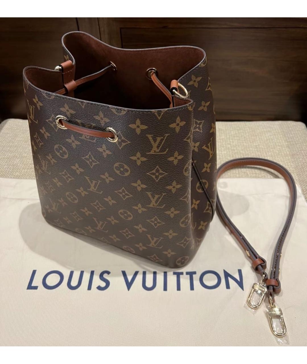 LOUIS VUITTON Коричневая сумка через плечо из канвы, фото 4