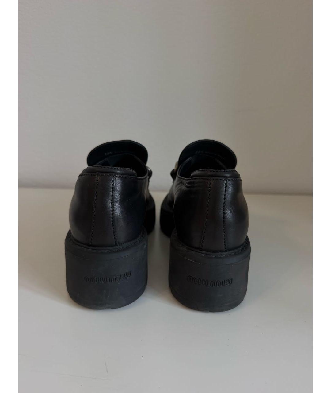 MIU MIU Черные кожаные лоферы, фото 4