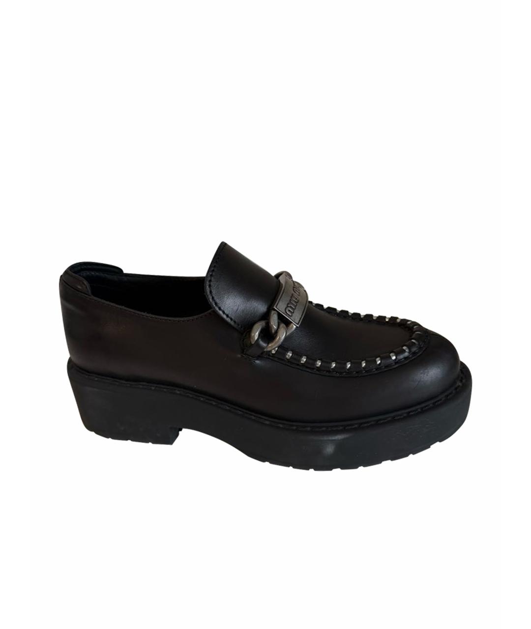MIU MIU Черные кожаные лоферы, фото 9
