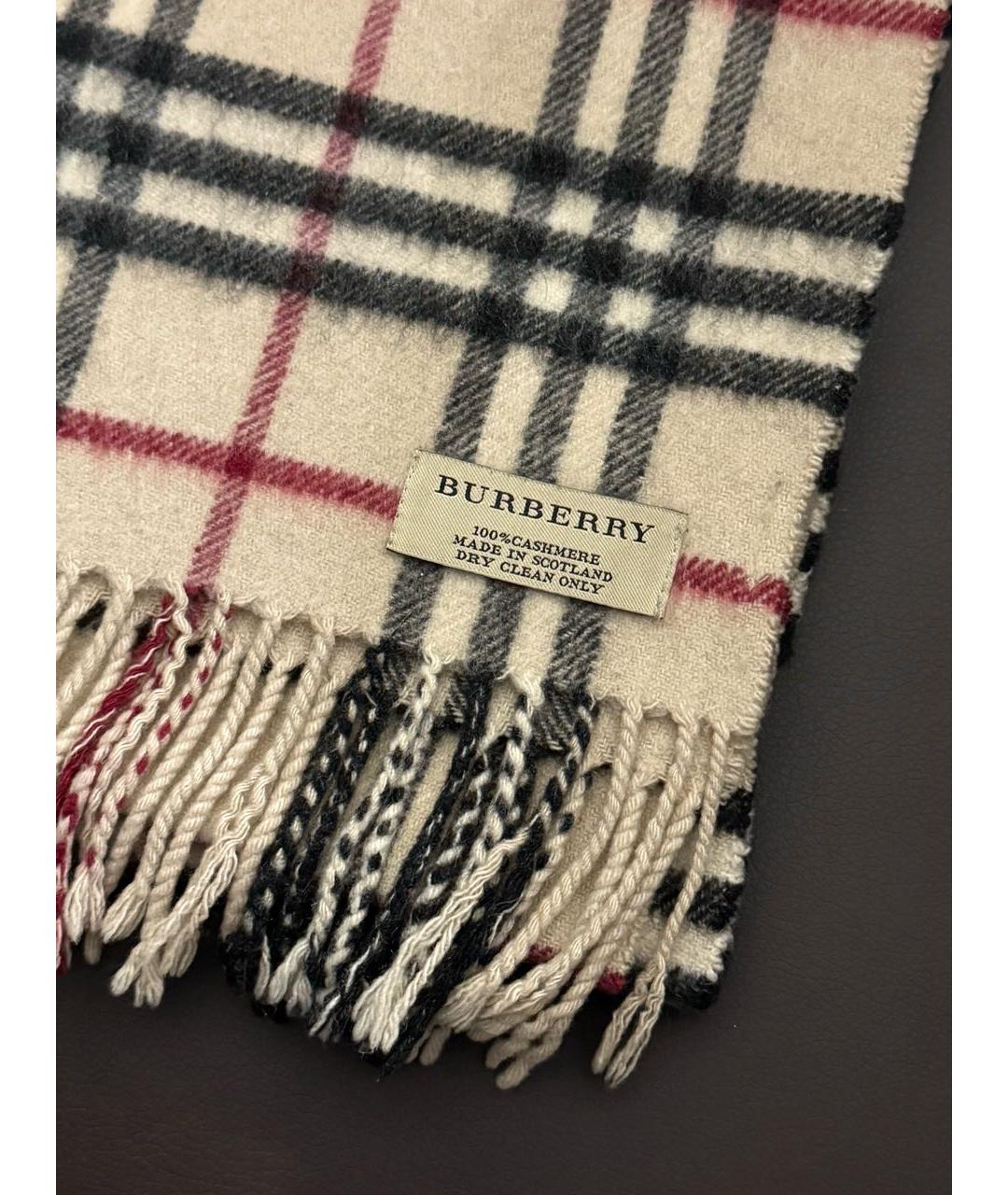 BURBERRY Бежевый кашемировый шарф, фото 3