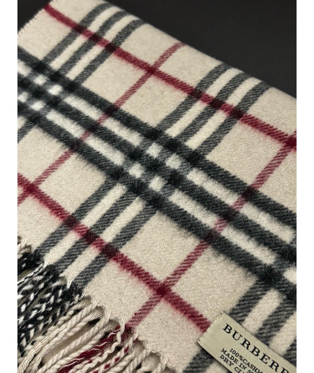 BURBERRY Бежевый кашемировый шарф, фото 4