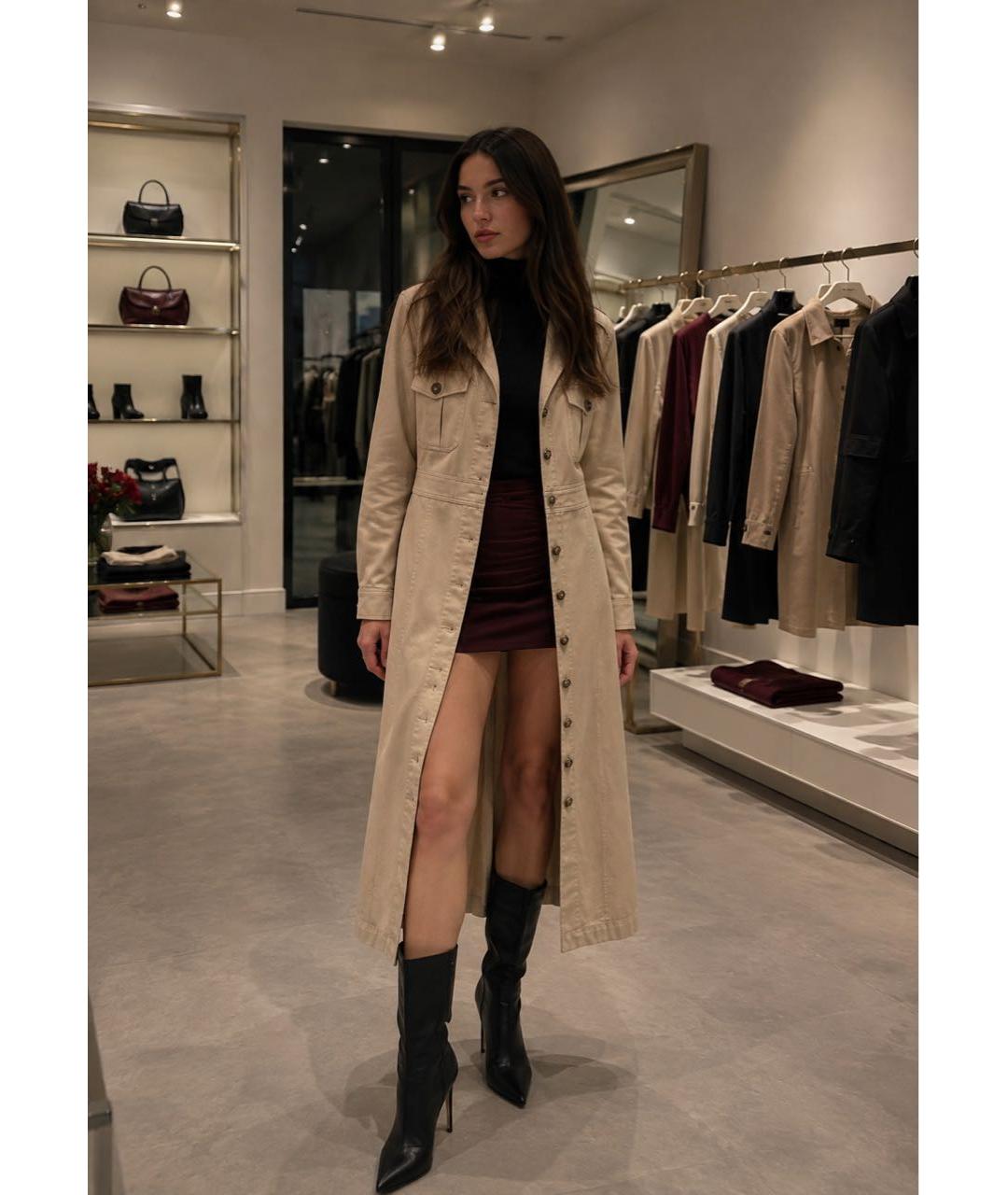 SPORTMAX Бежевый тренч/плащ, фото 2