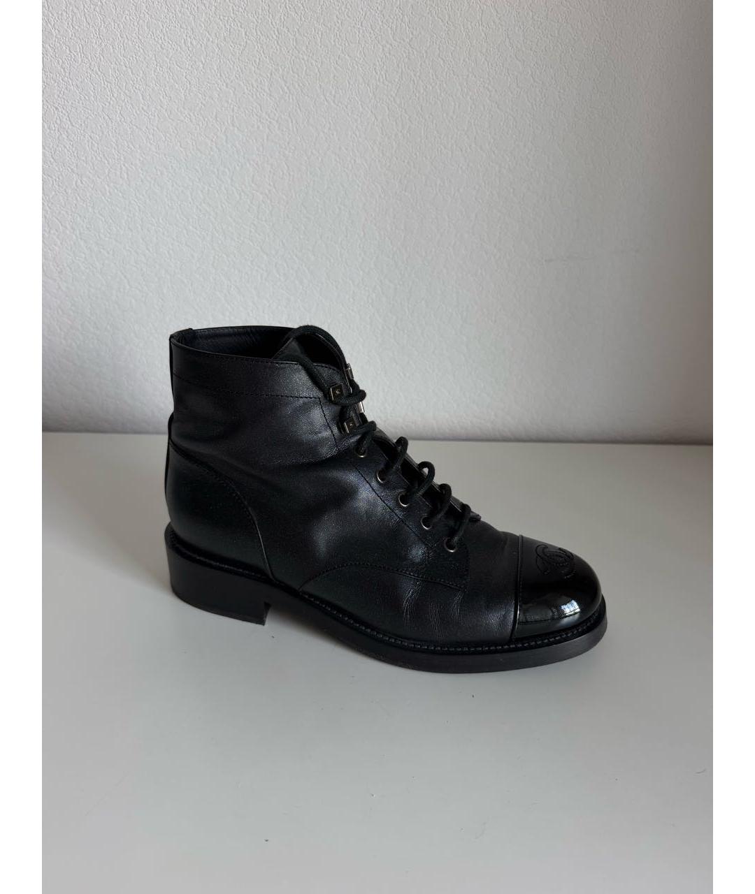 CHANEL Черные кожаные ботинки, фото 9