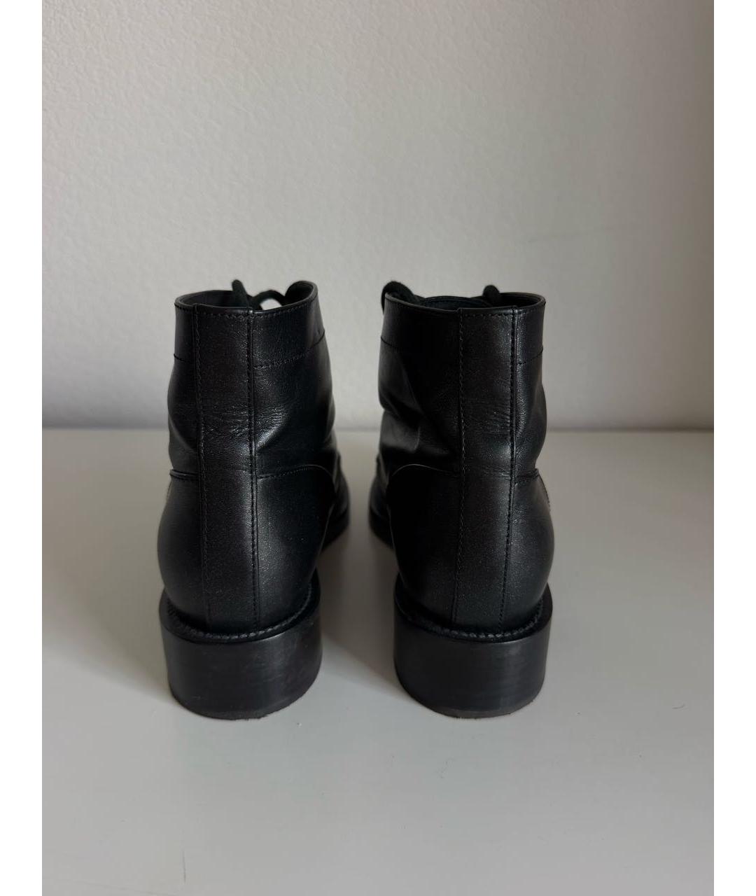 CHANEL Черные кожаные ботинки, фото 4