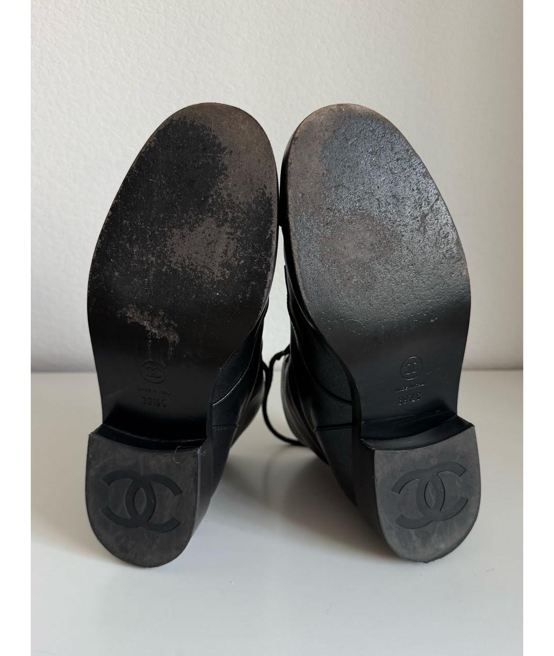 CHANEL Черные кожаные ботинки, фото 8