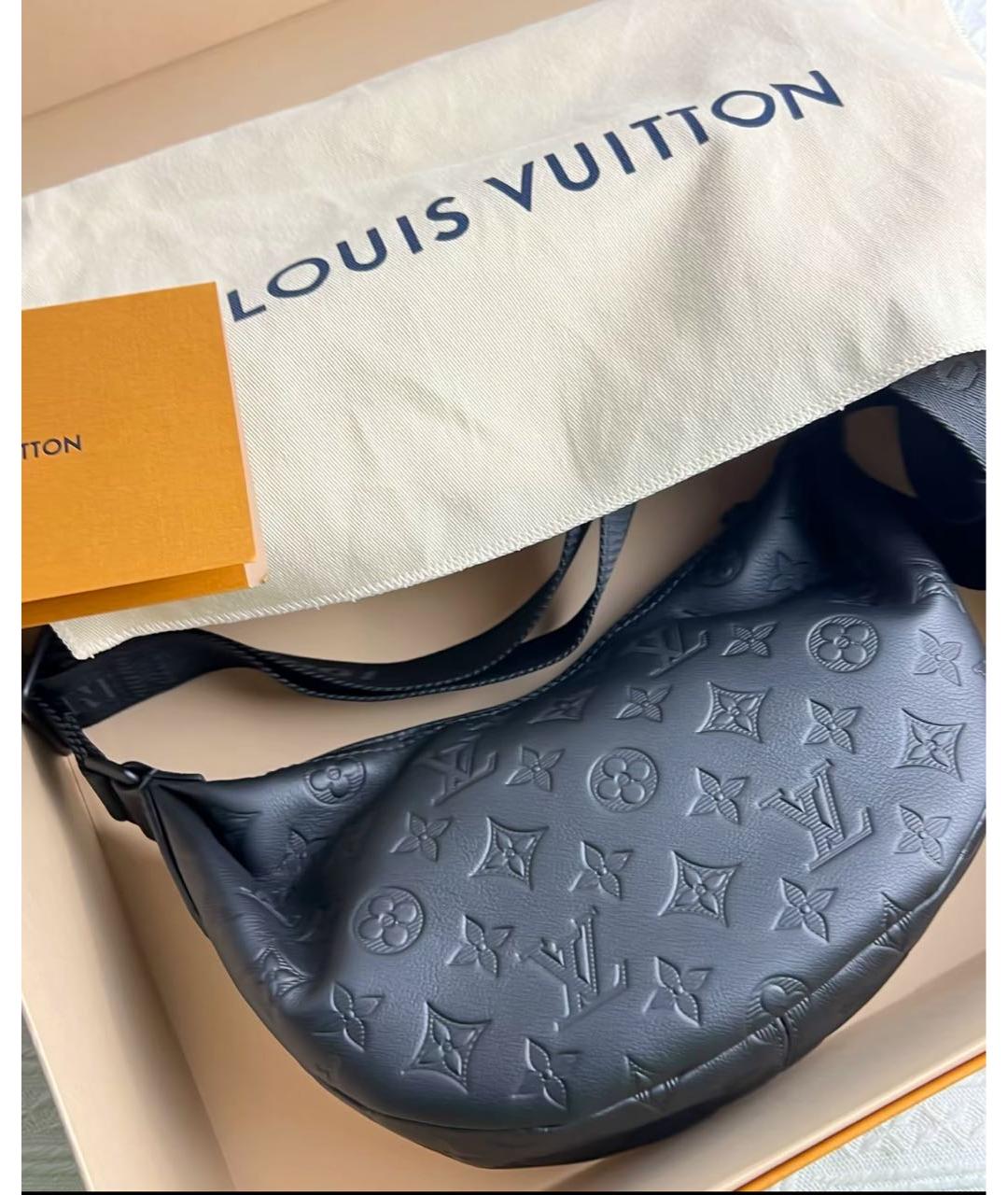 LOUIS VUITTON Черная кожаная сумка на плечо, фото 3
