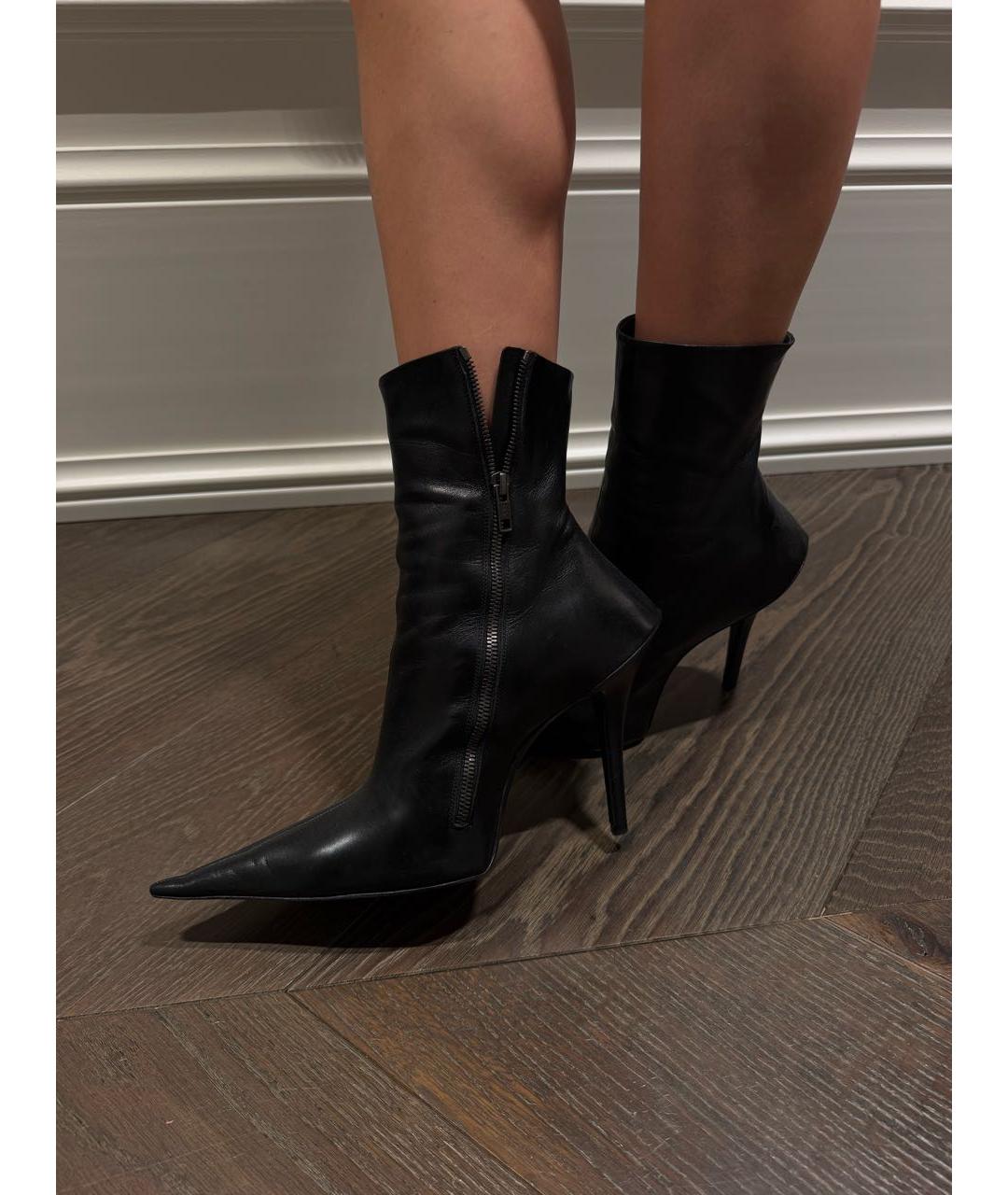 BALENCIAGA Черные кожаные ботильоны, фото 5
