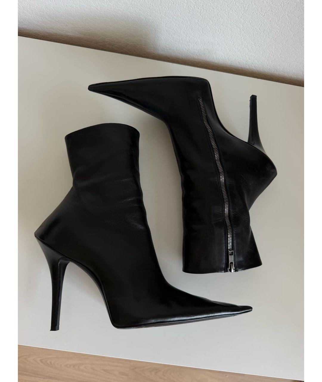 BALENCIAGA Черные кожаные ботильоны, фото 3