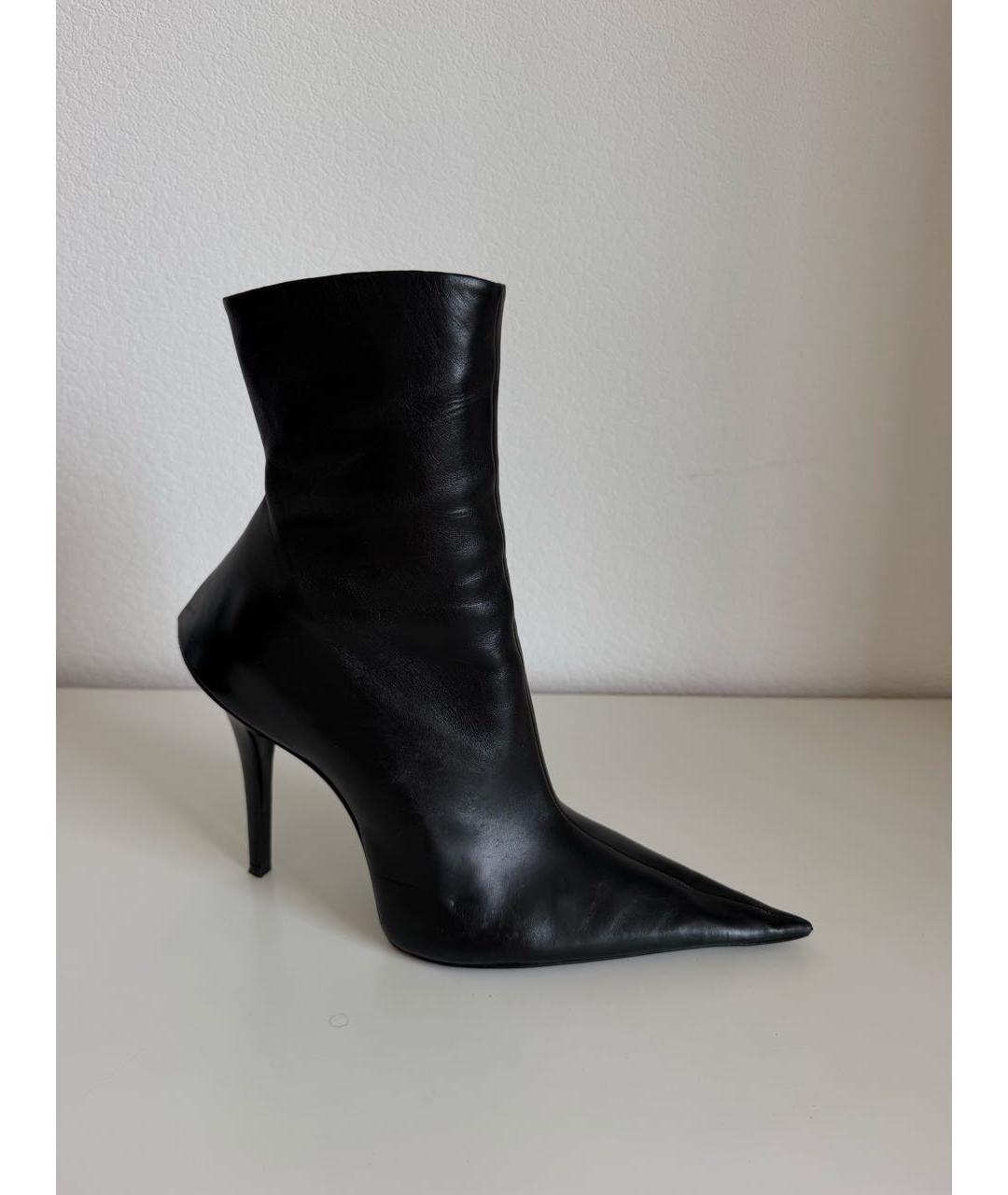 BALENCIAGA Черные кожаные ботильоны, фото 9