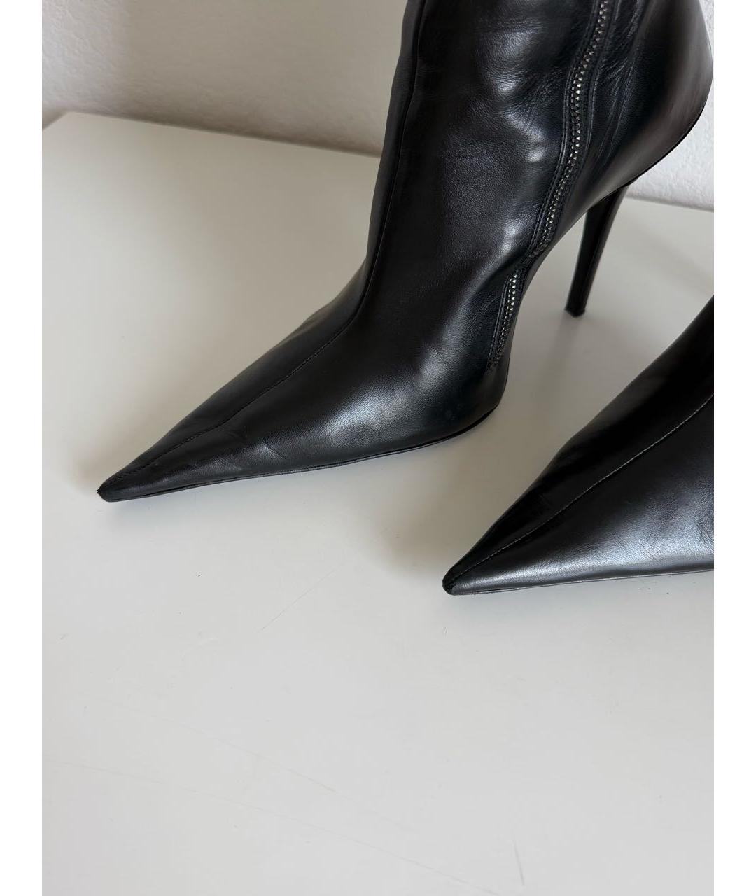 BALENCIAGA Черные кожаные ботильоны, фото 6