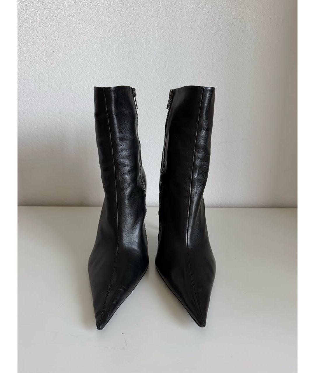 BALENCIAGA Черные кожаные ботильоны, фото 2
