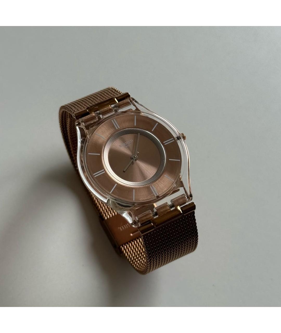 Swatch Розовые стальные часы, фото 3