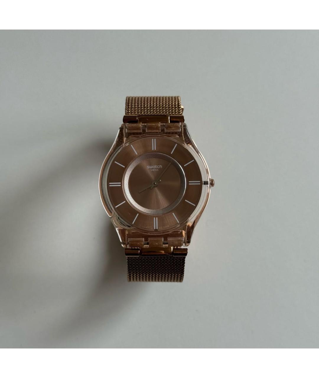 Swatch Розовые стальные часы, фото 2