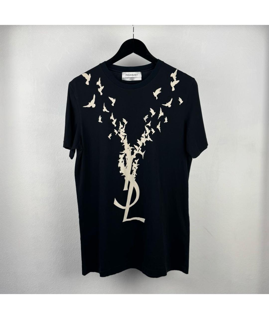 SAINT LAURENT Черная хлопковая футболка, фото 5