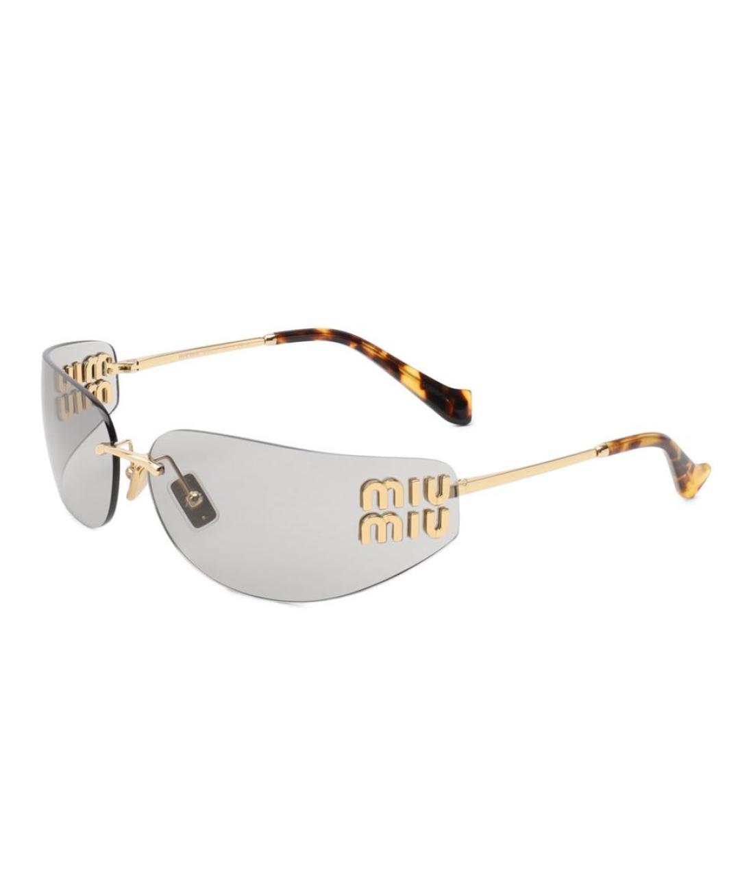 MIU MIU Золотые солнцезащитные очки, фото 5