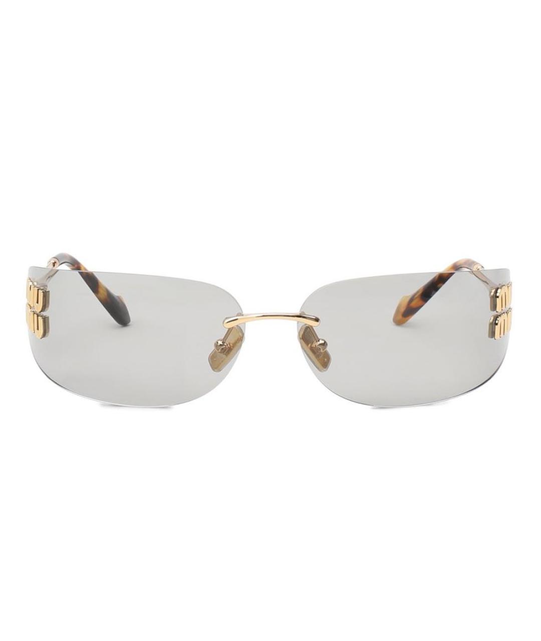 MIU MIU Золотые солнцезащитные очки, фото 2