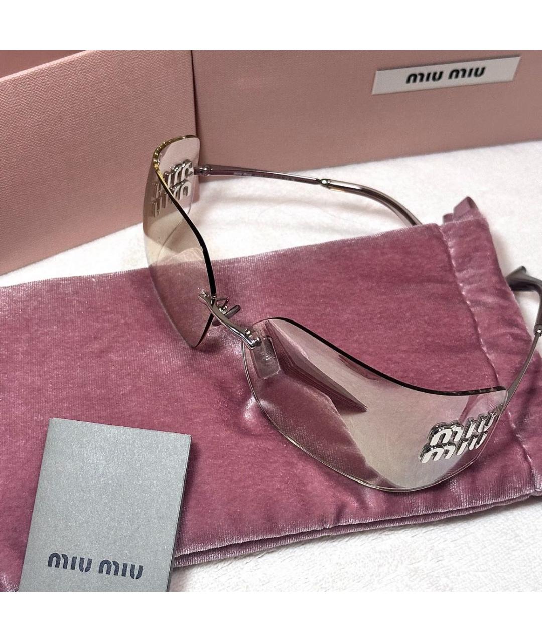 MIU MIU Золотые солнцезащитные очки, фото 4