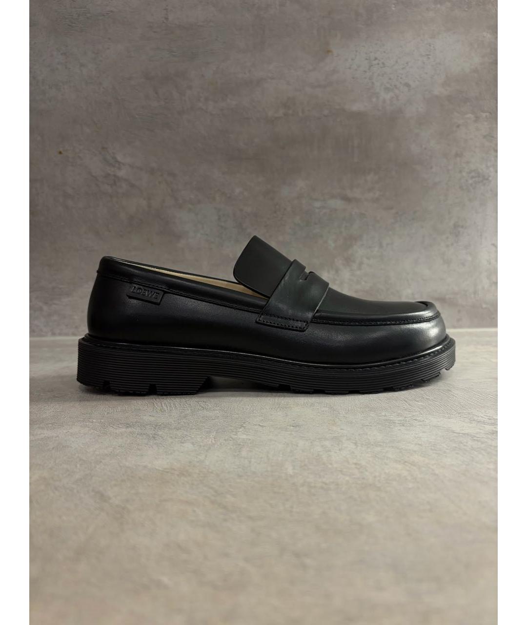 LOEWE Черные кожаные лоферы, фото 9