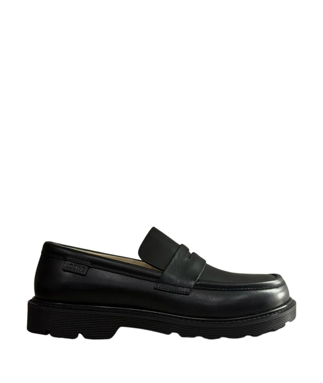 LOEWE Черные кожаные лоферы, фото 1
