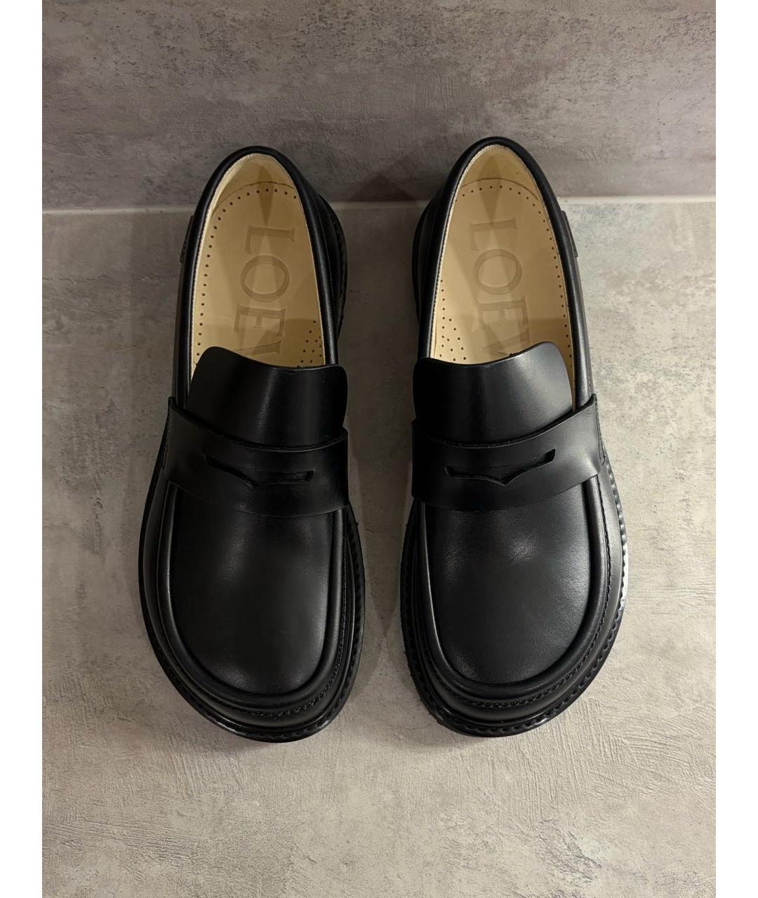 LOEWE Черные кожаные лоферы, фото 4
