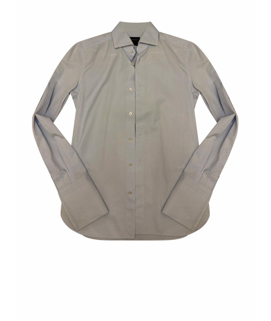 ZEGNA Голубая хлопковая классическая рубашка, фото 1