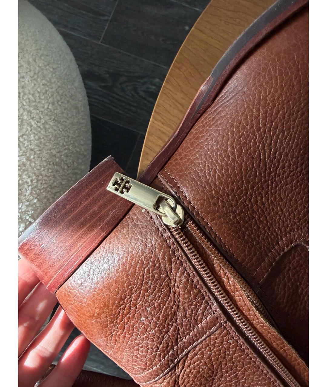 TORY BURCH Коричневые кожаные сапоги, фото 5
