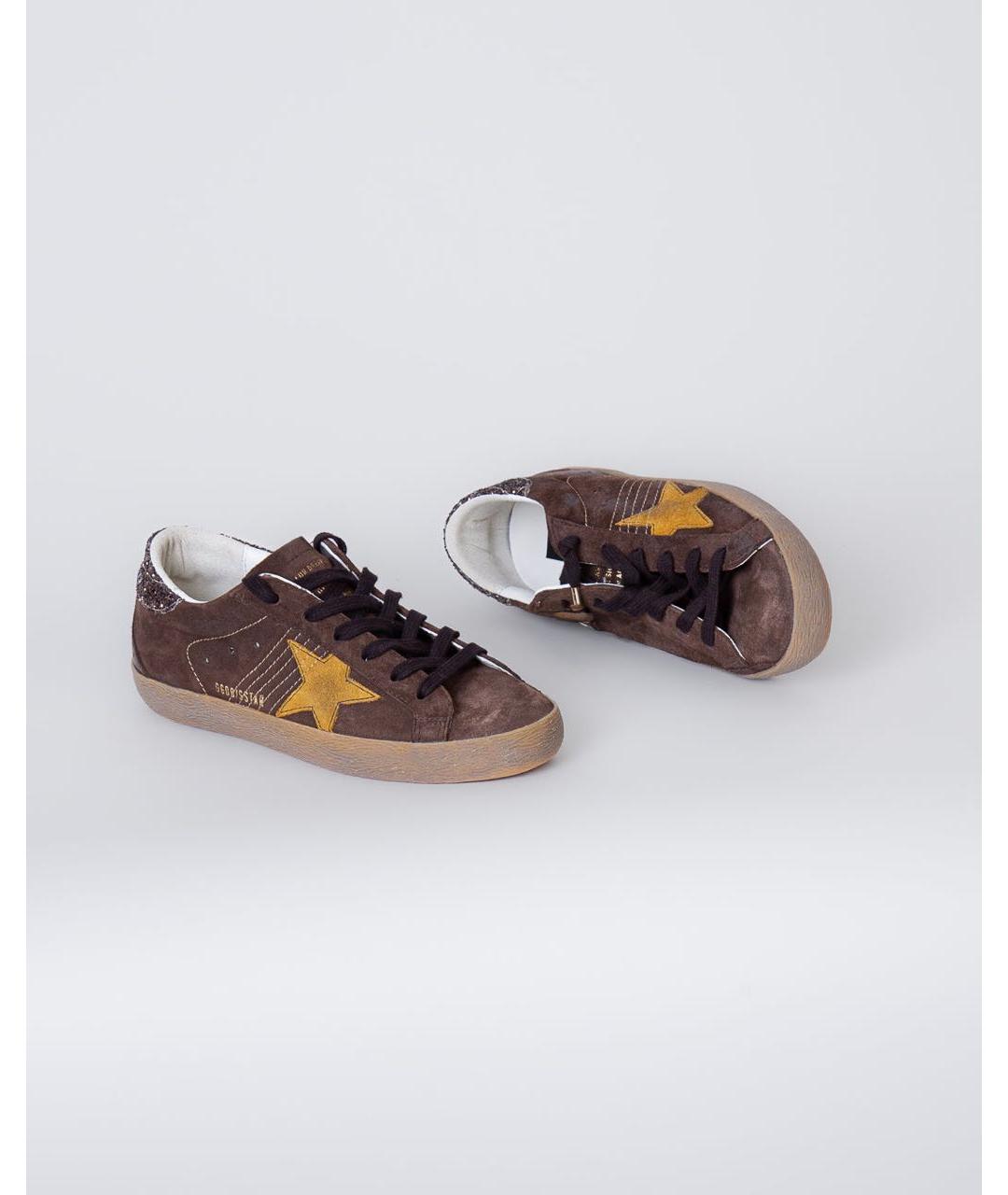 GOLDEN GOOSE Коричневые замшевые кеды, фото 2