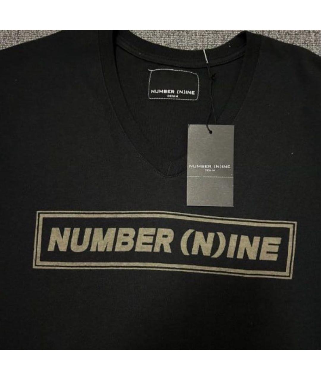 NUMBER (N)INE Черная хлопковая футболка, фото 3