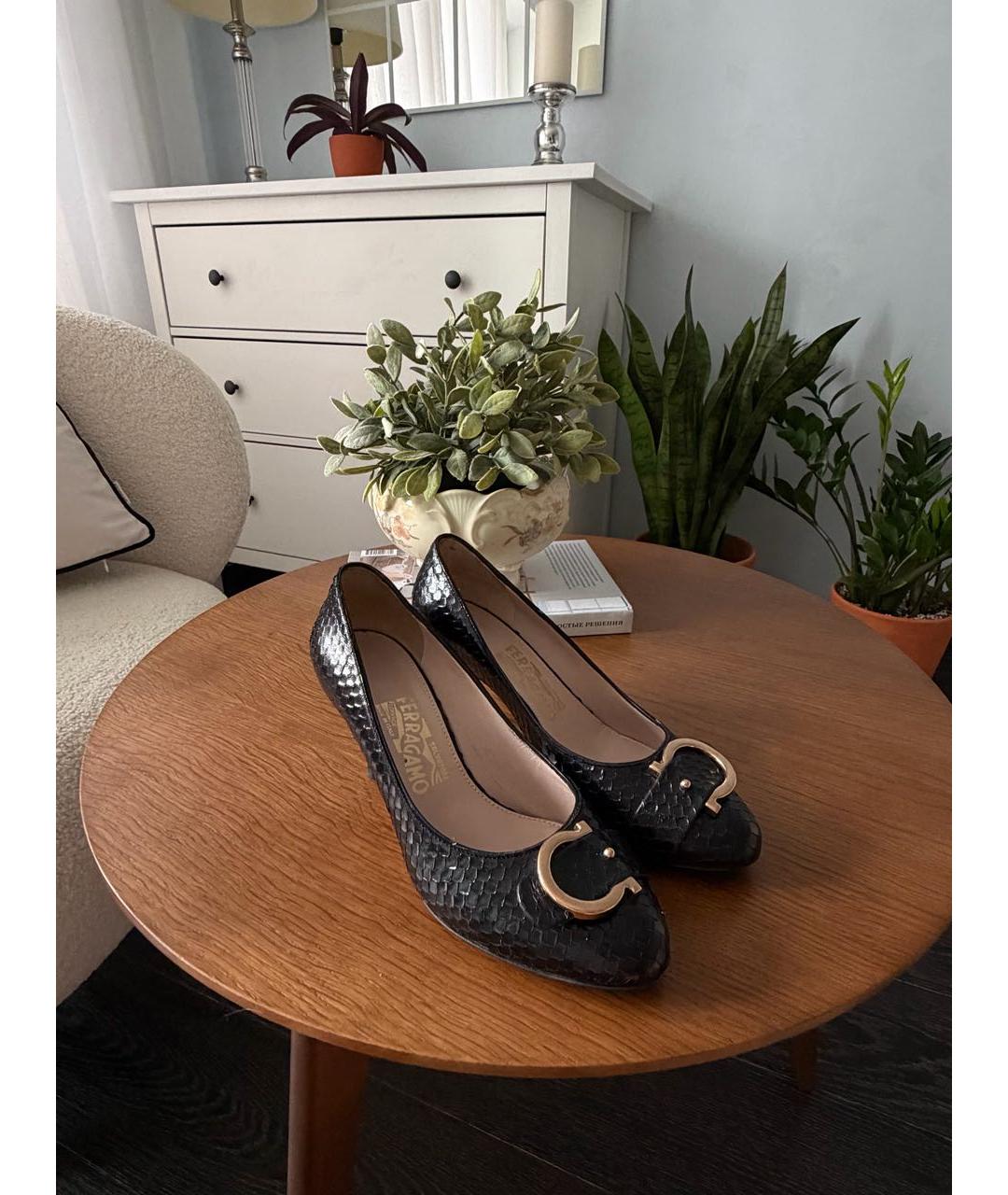 FERRAGAMO Черные кожаные туфли, фото 8