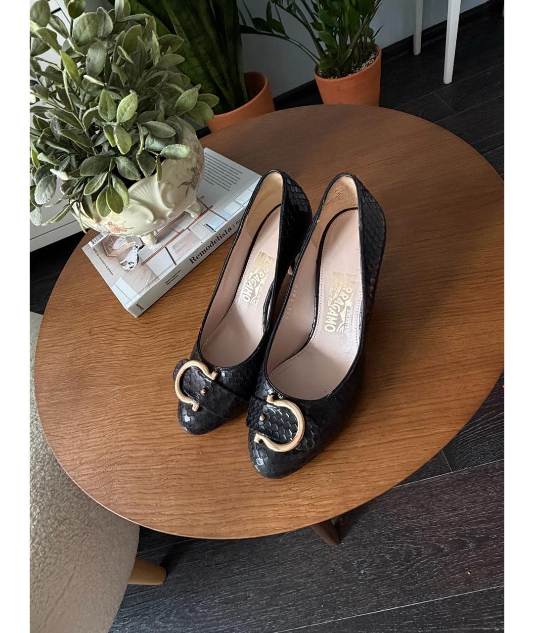 FERRAGAMO Черные кожаные туфли, фото 2