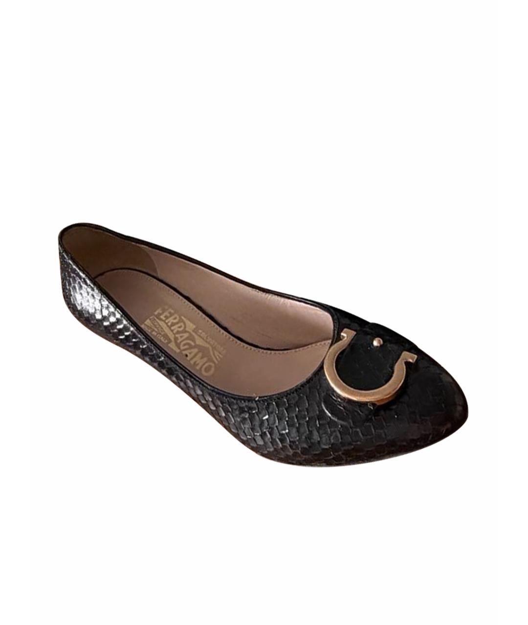 FERRAGAMO Черные кожаные туфли, фото 9