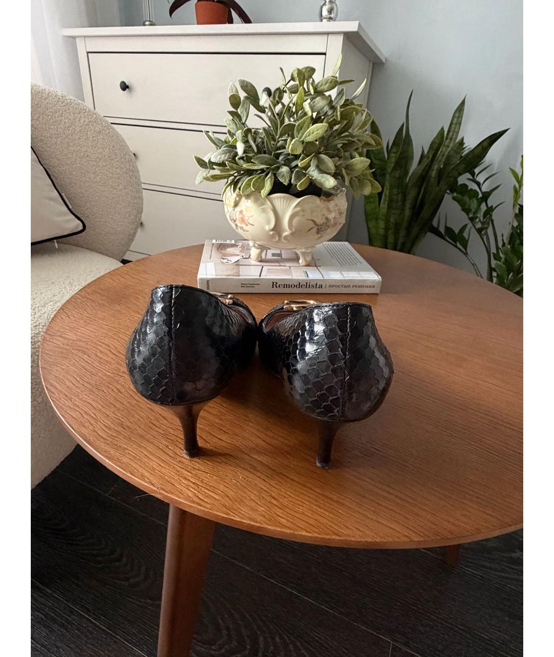 FERRAGAMO Черные кожаные туфли, фото 4
