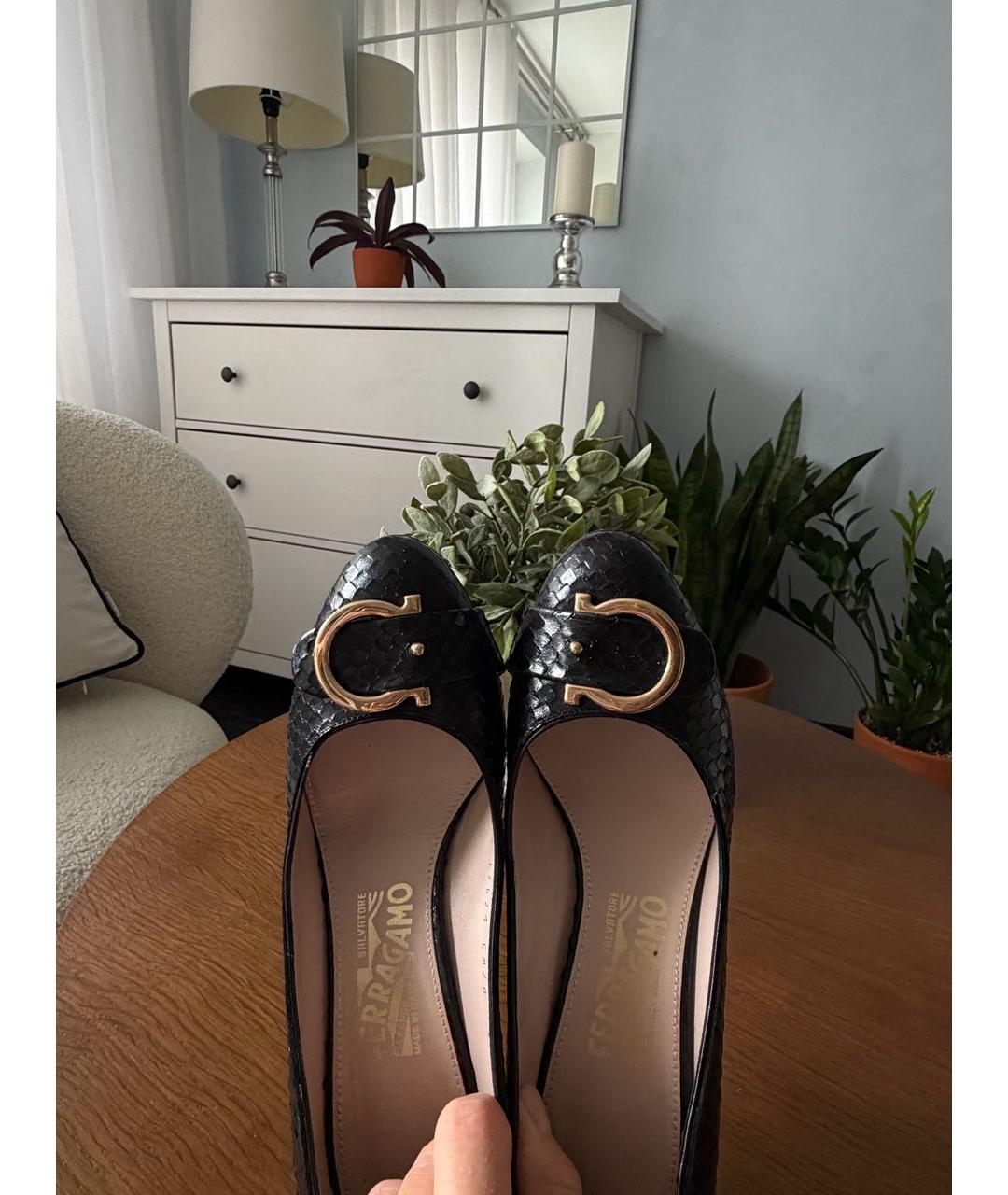 FERRAGAMO Черные кожаные туфли, фото 3