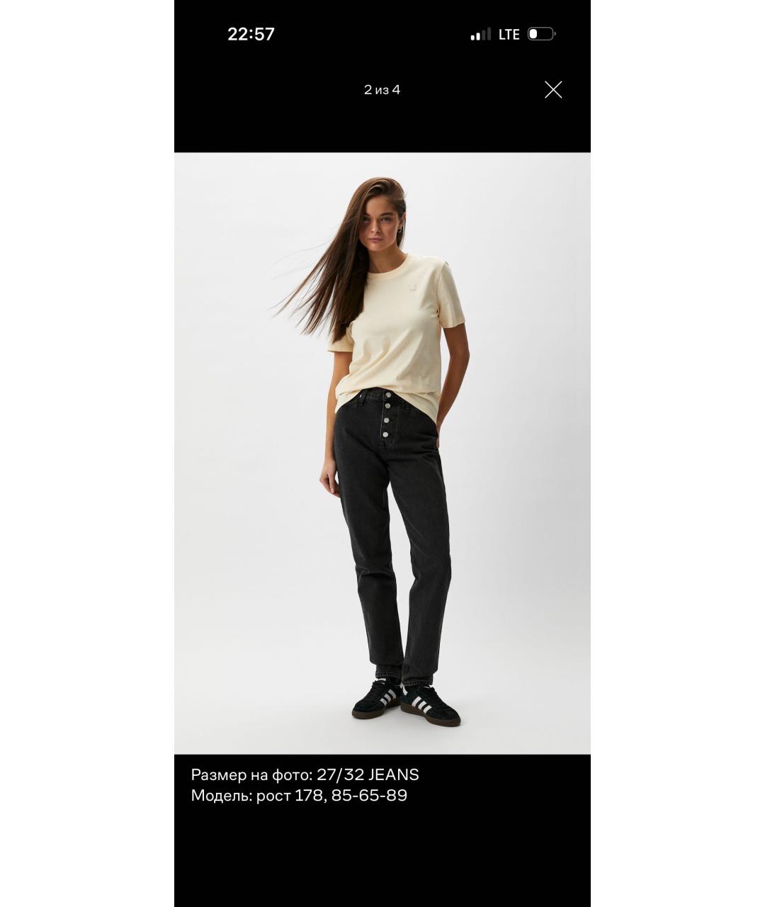 CALVIN KLEIN Антрацитовые хлопковые джинсы слим, фото 2