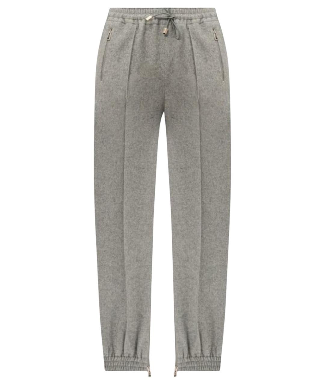 ERMANNO SCERVINO Серые шерстяные прямые брюки, фото 1