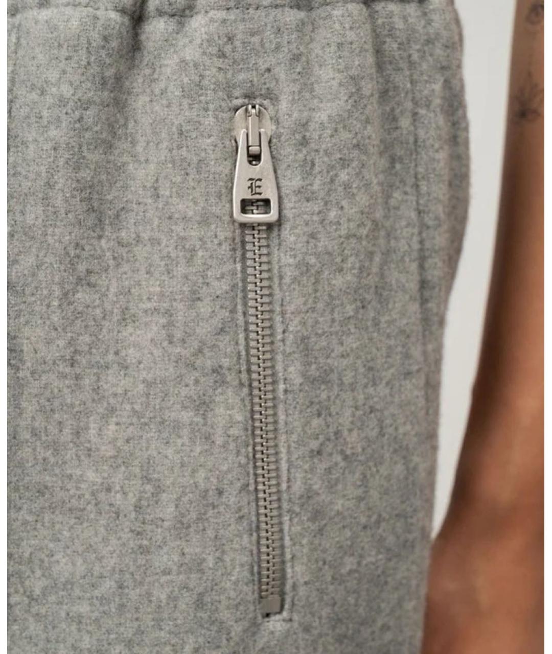 ERMANNO SCERVINO Серые шерстяные прямые брюки, фото 3