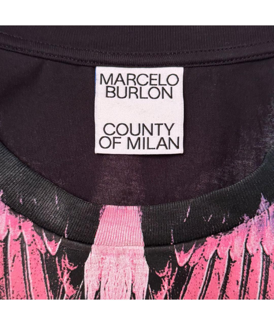 MARCELO BURLON Черная хлопковая футболка, фото 3