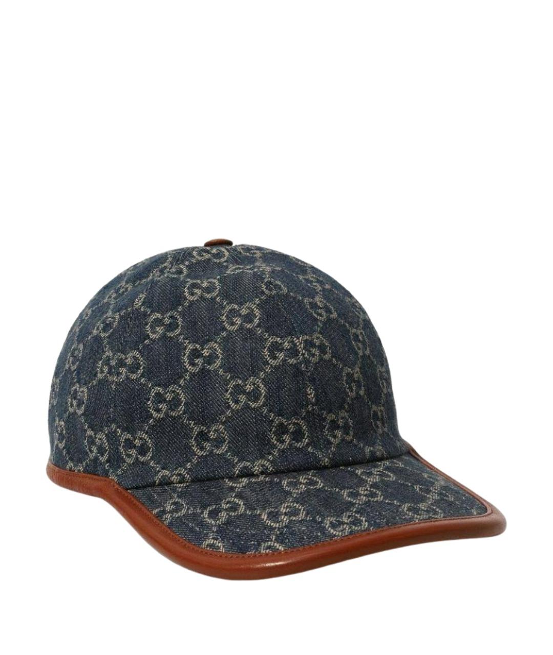 GUCCI Темно-синяя хлопковая кепка/бейсболка, фото 1